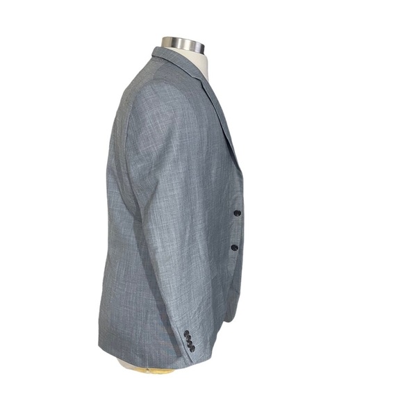 Ralph Lauren Chaps Men Grey Crosshatch Pattern Suit Jacket Sz 44R Sports Coat - Picture 8 of 13